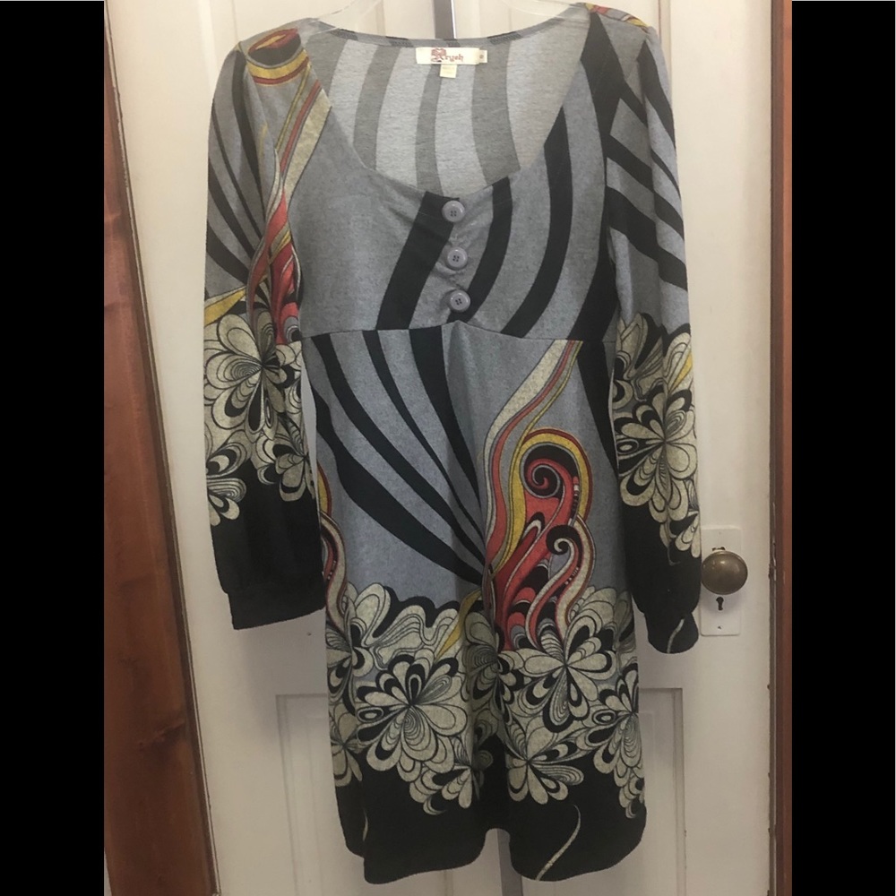 Long sleeve , knee length knit dress